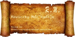 Reviczky Mátyás névjegykártya