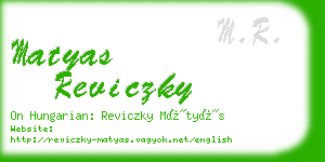 matyas reviczky business card